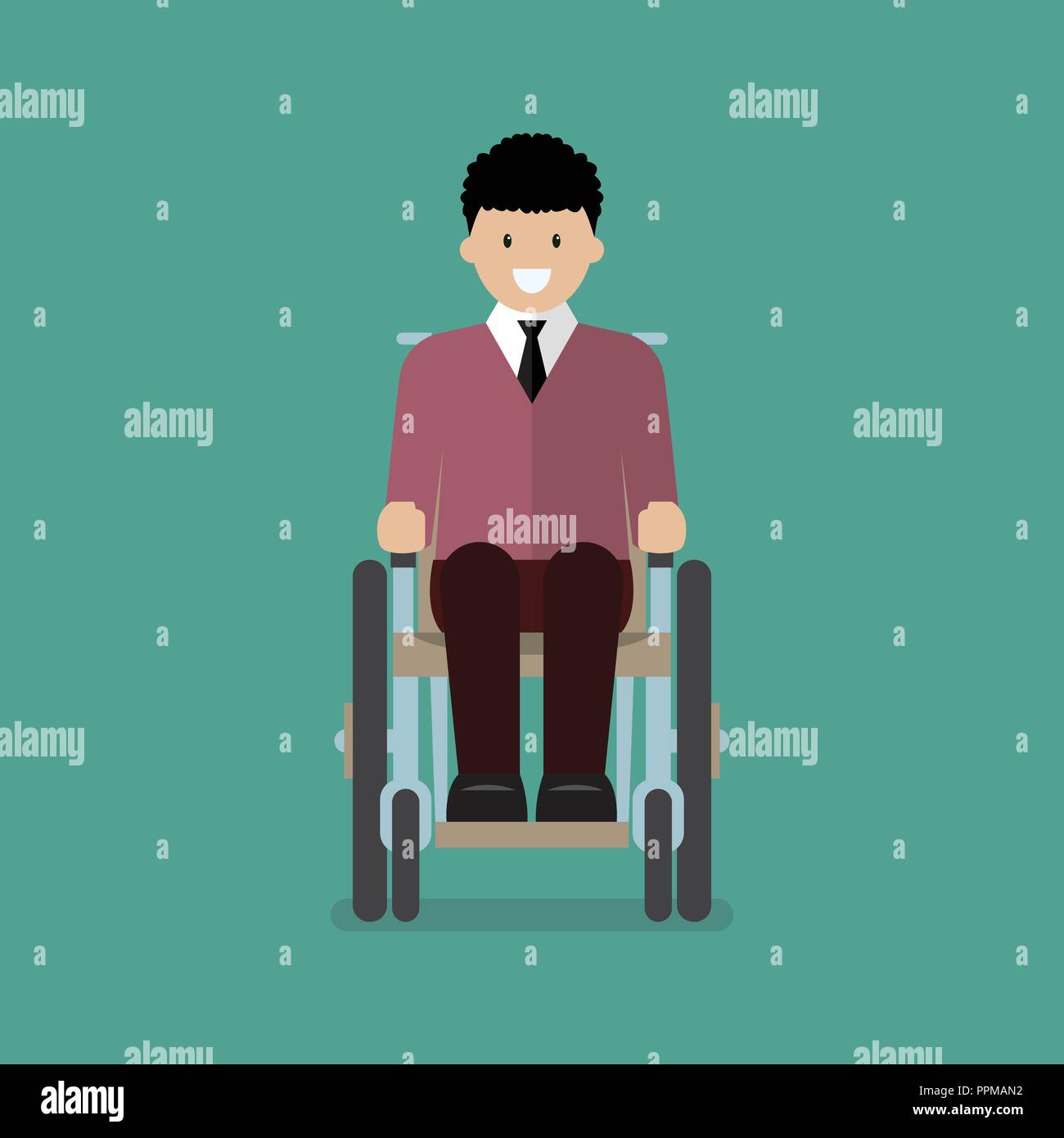 Young disabled boy in wheelchair Stock Vector Images - Alamy
