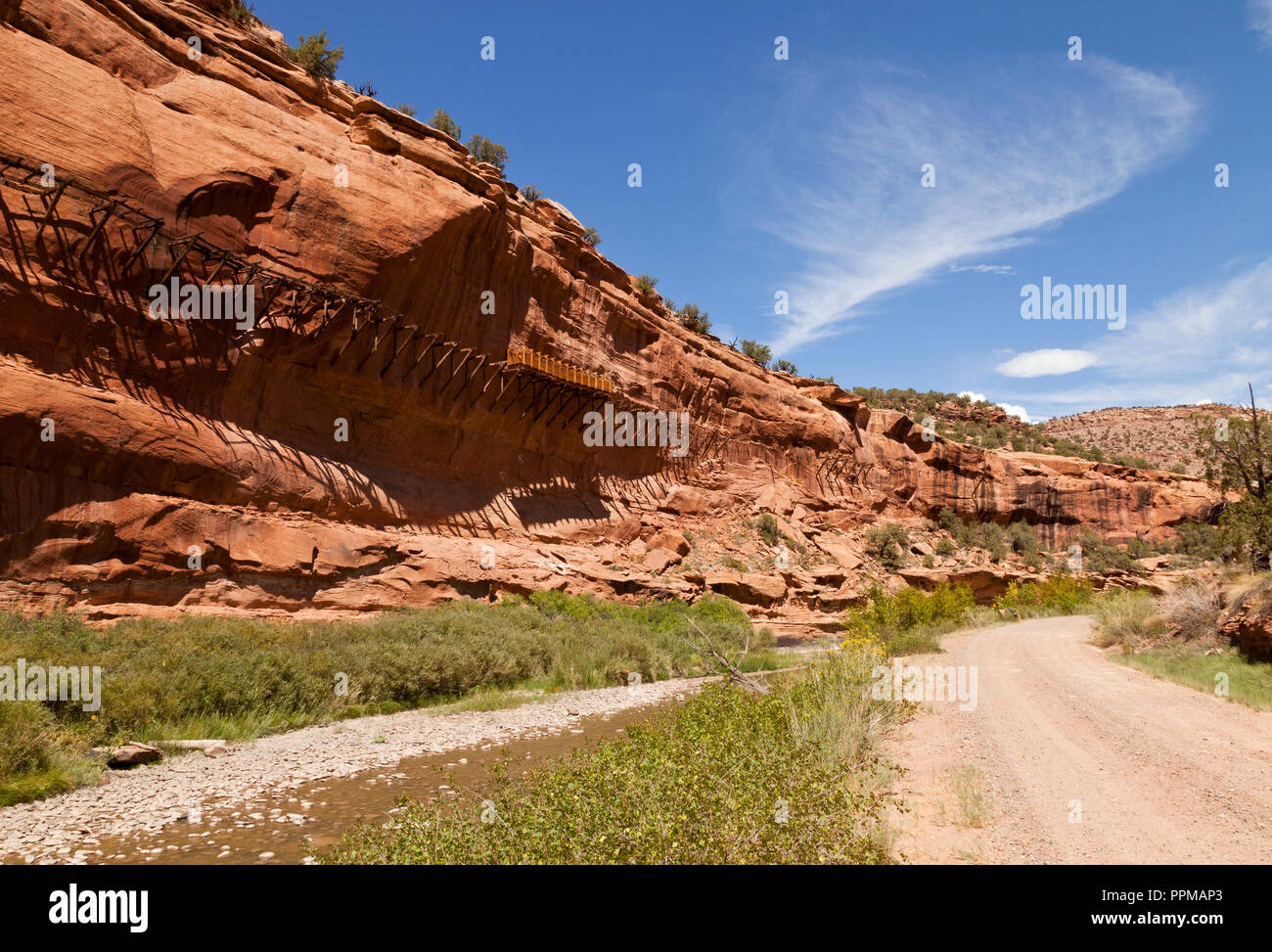 The Hanging Flume in south west Colorado, USA Stock Photo Alamy