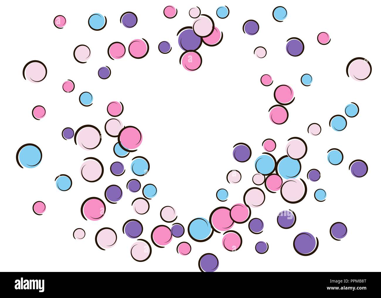 Heart dots frame with pop art confetti background. Stock Vector