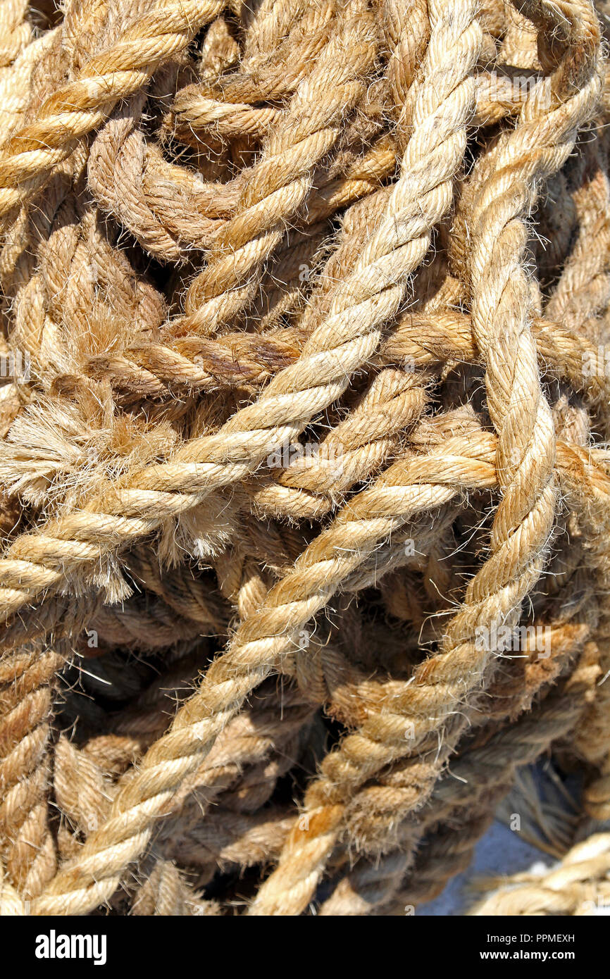 Large Hemp Rope Hemp ropes hi-res stock photography and images - Alamy