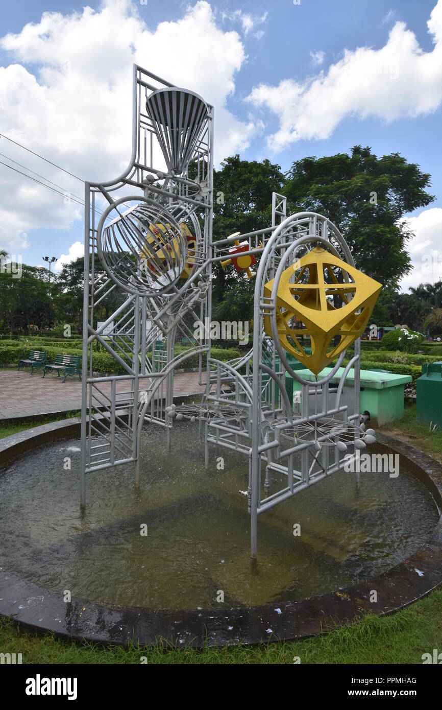 Waterpowered sculpture of Science City, Kolkata, India Stock