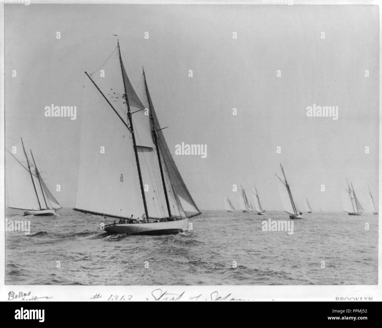 Boat races) Start of schooners Stock Photo Alamy