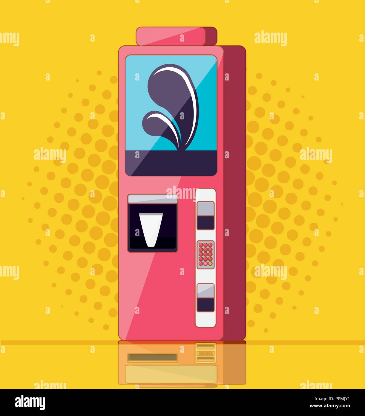dispenser of beverage machine electronic vector illustration design
