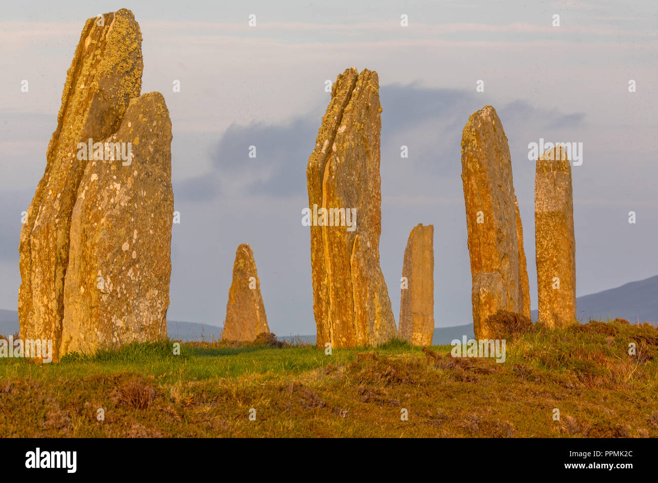 Sunset am Ring of Brodgar Stock Photo Alamy