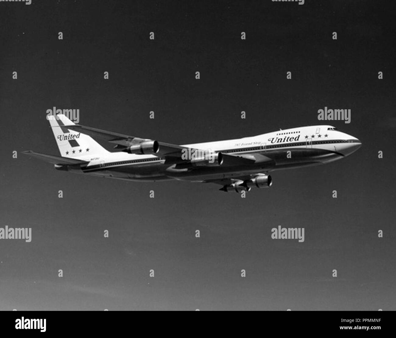 Boeing 747 United SDASM. Stock Photo