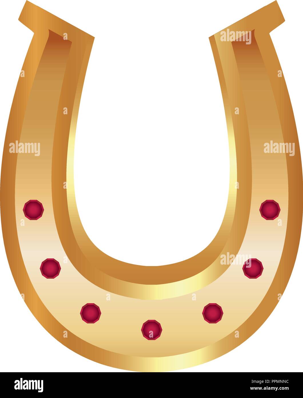 golden horseshoe luck symbol icon vector illustration Stock Vector