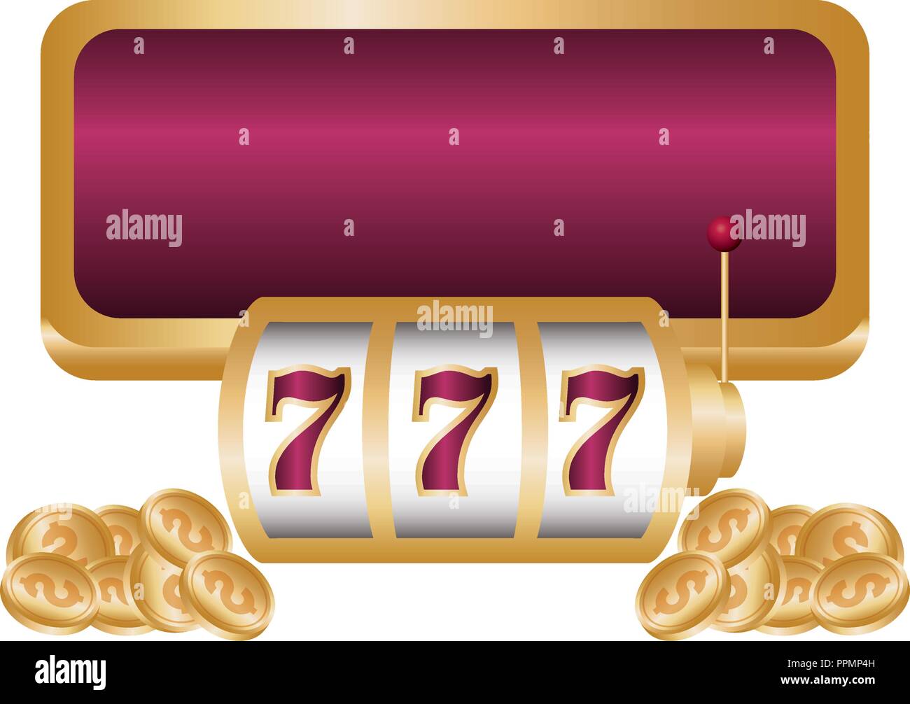 casino poker jackpot machine dollar coins money vector illustration