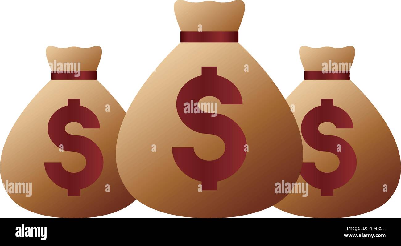 casino poker money bags dollar cash vector illustration Stock Vector