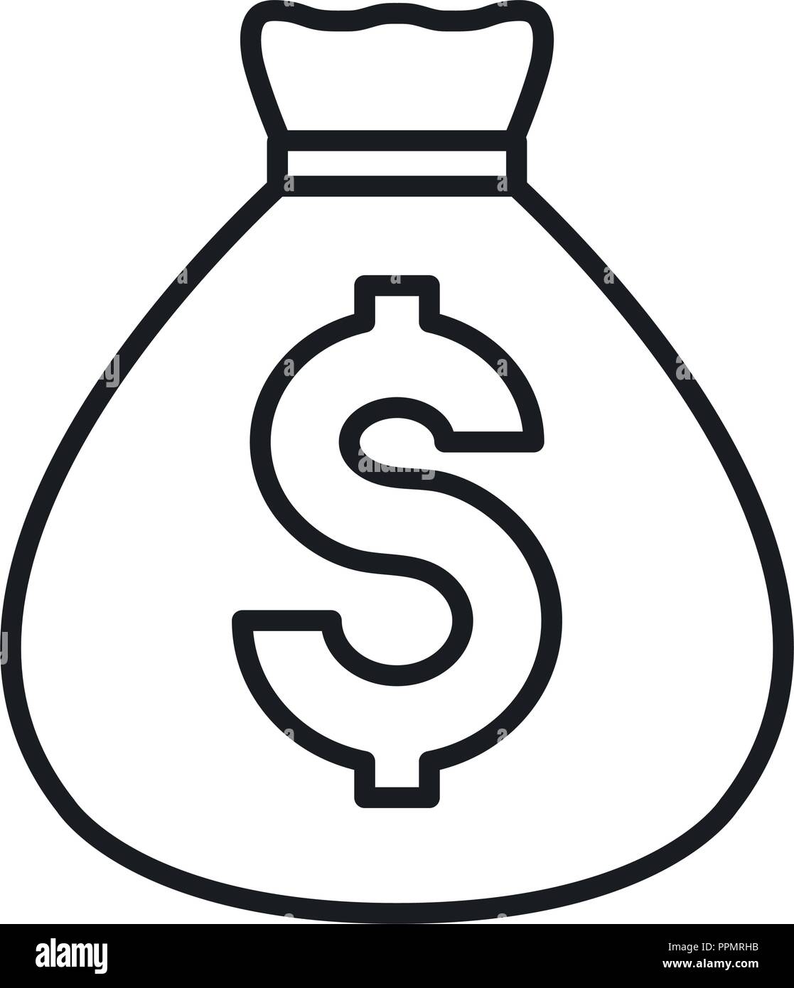 money bag icon over white background, vector illustration Stock Vector ...