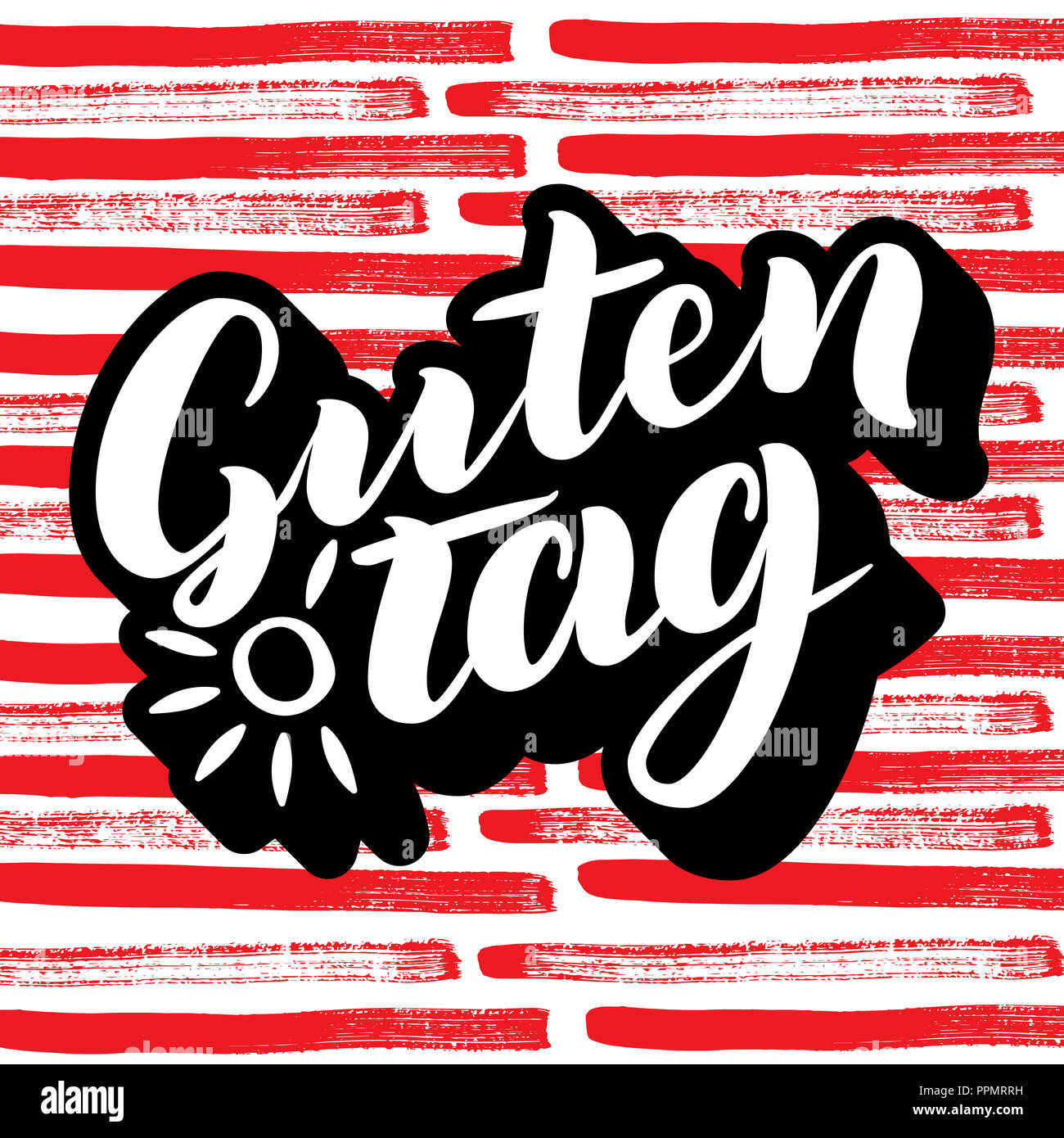 Guten Tag Word Hello Good Day In German Fashionable Calligraphy 