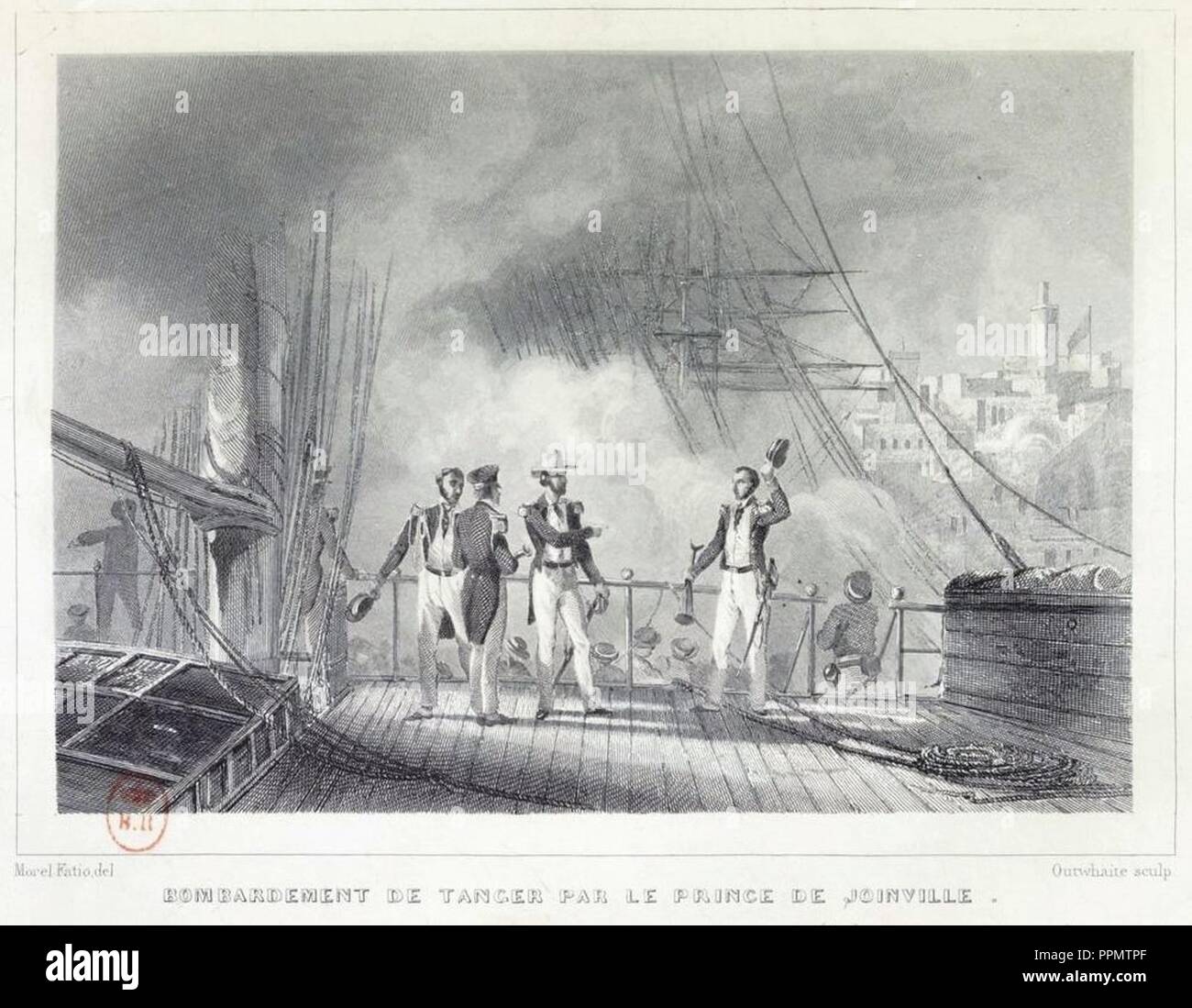 Bombardement de Tanger par le prince de Joinville en 1844. Stock Photo