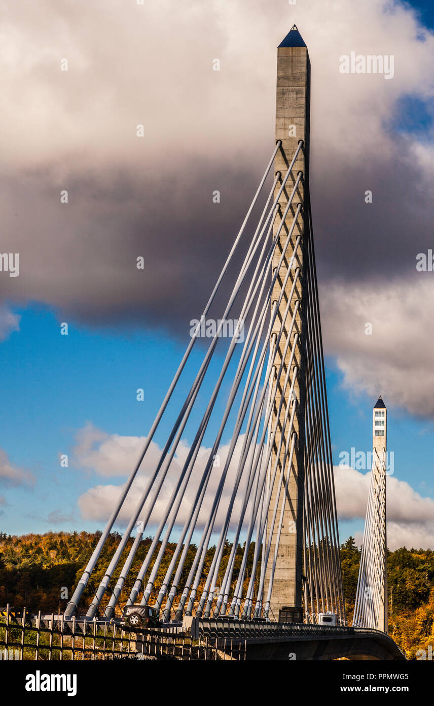 Penobscot Narrows Bridge & Observatory Bucksport, Maine, USA Stock