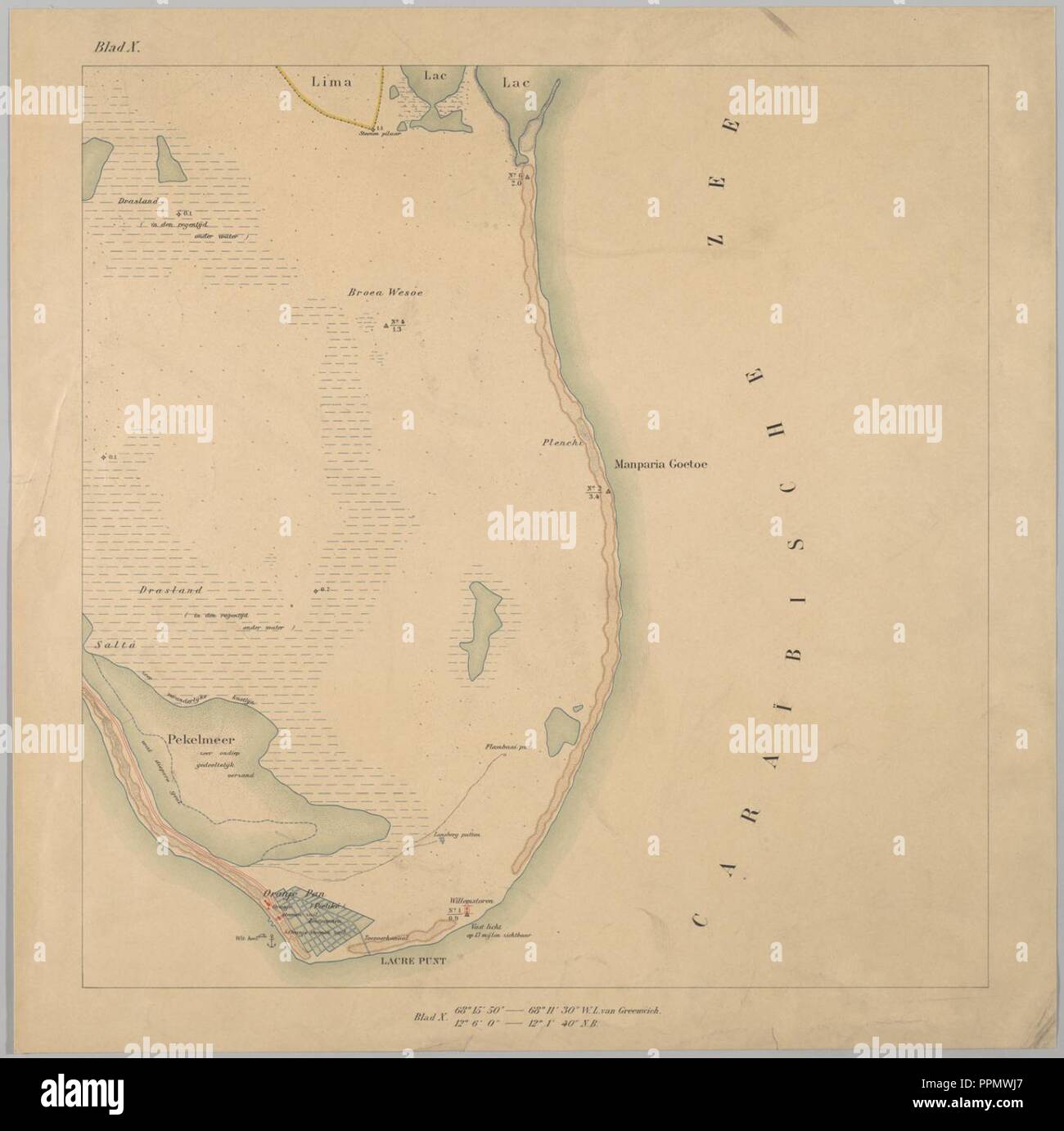 Bonaire map 1915 sheet 11 Stock Photo - Alamy