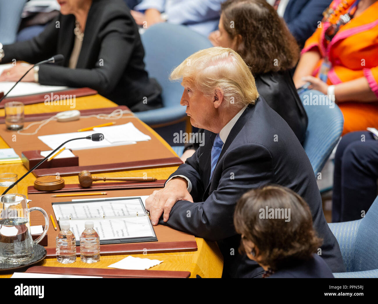 New York, USA - September 26, 2018: US President Donald Trump presided Security Council meeting on Non-proliferation of Weapons of Mass Destruction at United Nations Headquarters Credit: lev radin/Alamy Live News Stock Photo