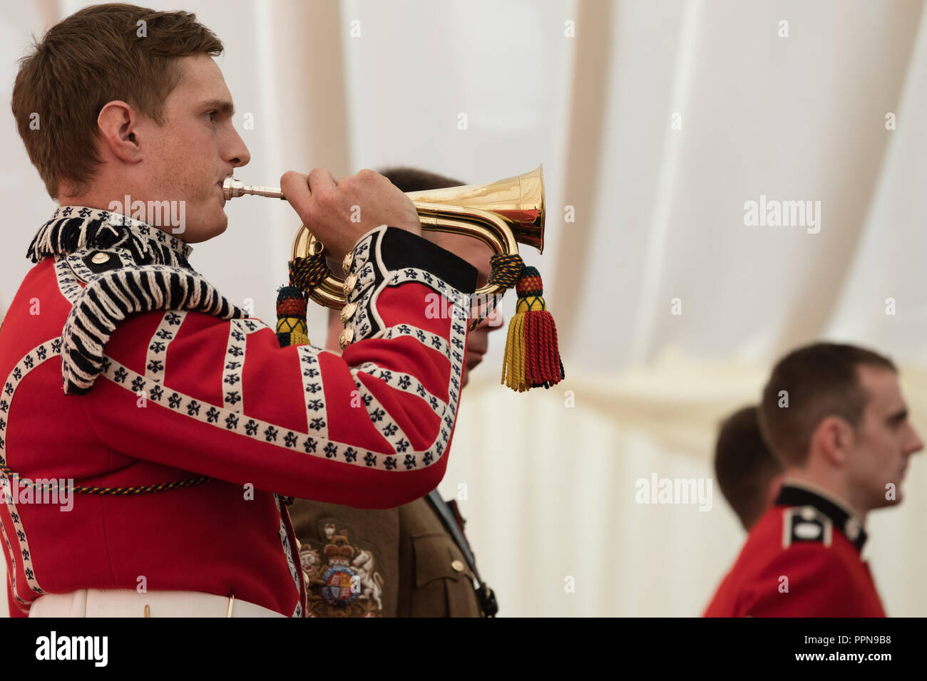 Windsor, UK. 27th Sep, 2018. The 1st Battalion Coldstream Guards commemorate a proud day in