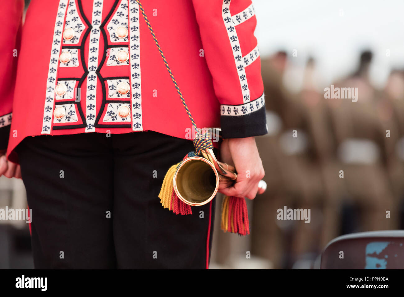 Windsor, UK. 27th Sep, 2018. The 1st Battalion Coldstream Guards commemorate a proud day in