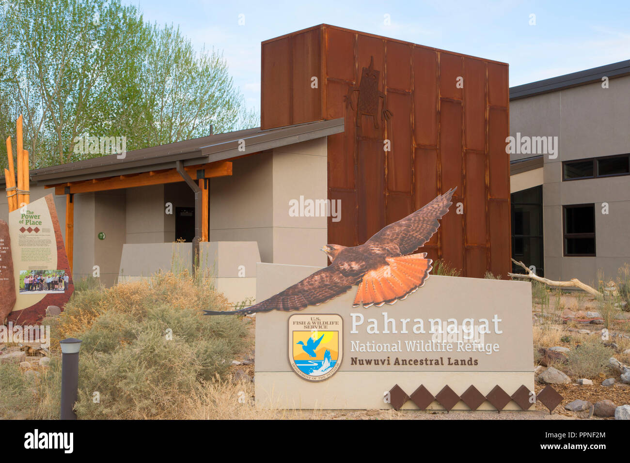 Visitor Center, Pahranagat National Wildlife Refuge, Nevada Stock Photo
