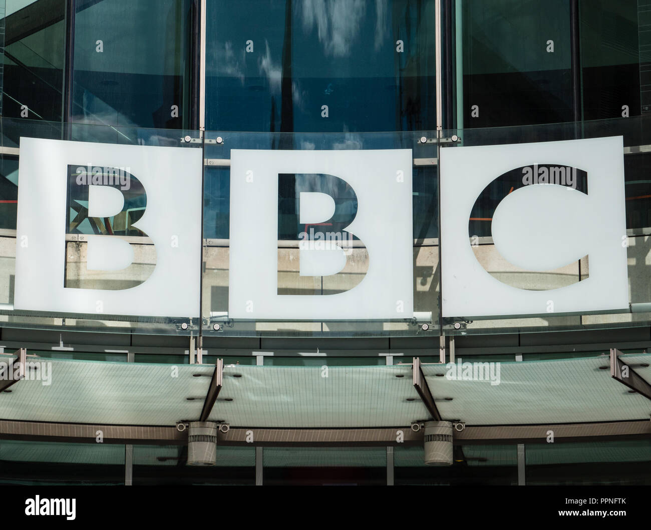 New Building, Broadcasting House, BBC Television Centre, Portland Place, Marylebone, London, England, UK, GB. Stock Photo