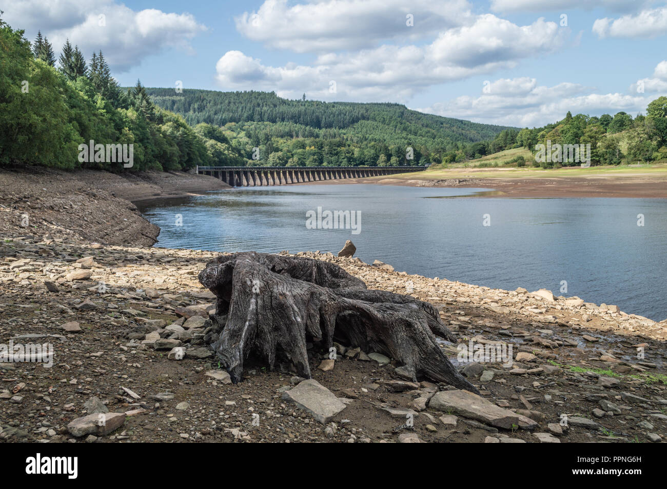 Ladybower Reservoir in the Upper Derwent Valley in the Peak District National Park. Stock Photo