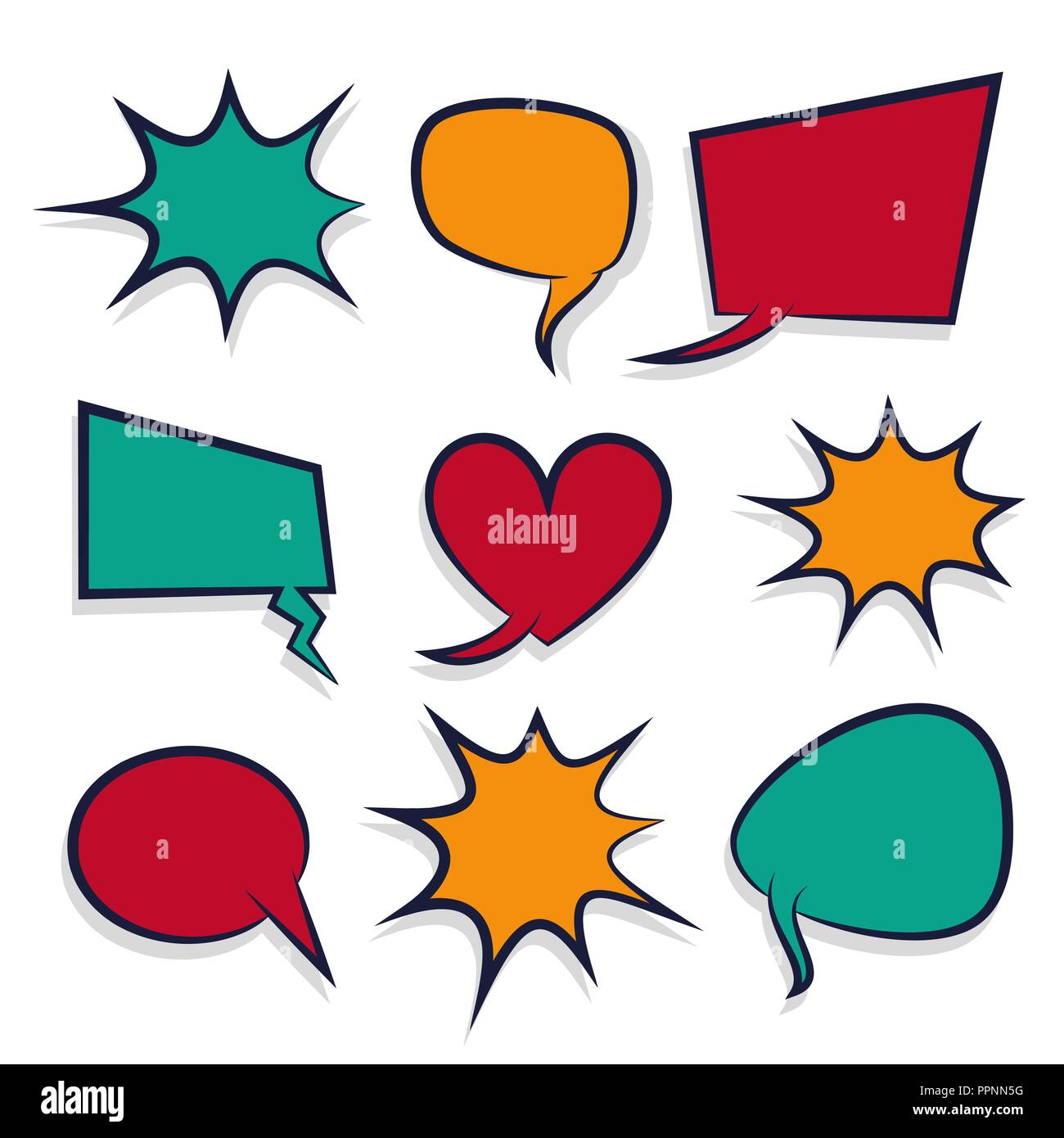 Comic book colored empty speech bubble for text Stock Vector Image ...