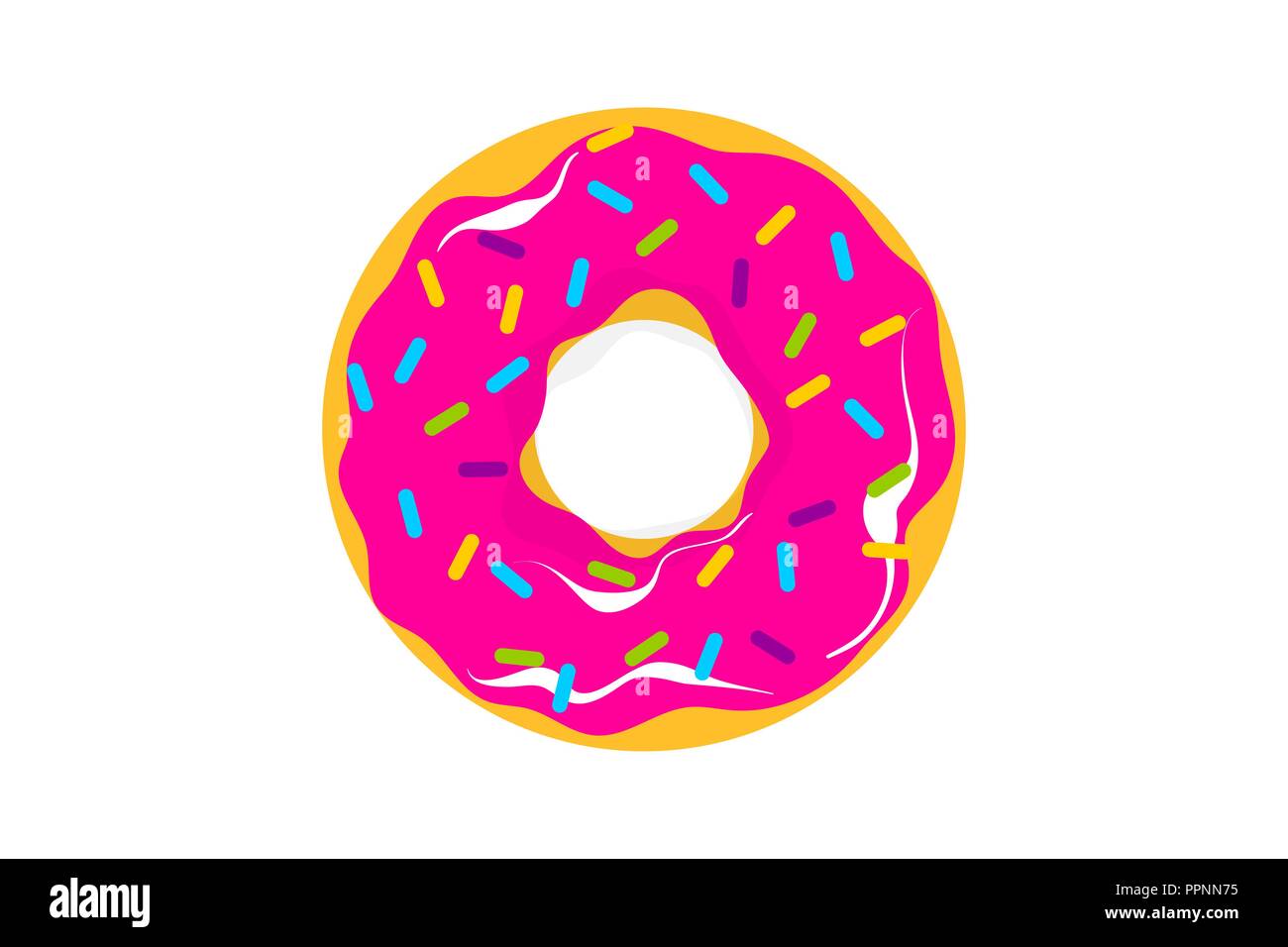 Glazed doughnut pattern. Colored donut pop art style Stock Vector Image ...