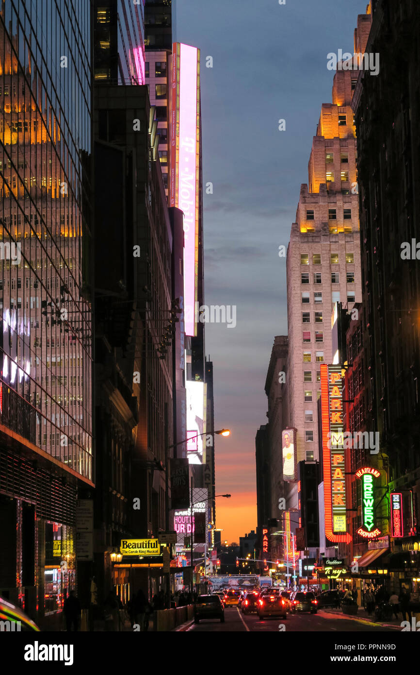 Times Square at Dusk, NYC, USA Stock Photo