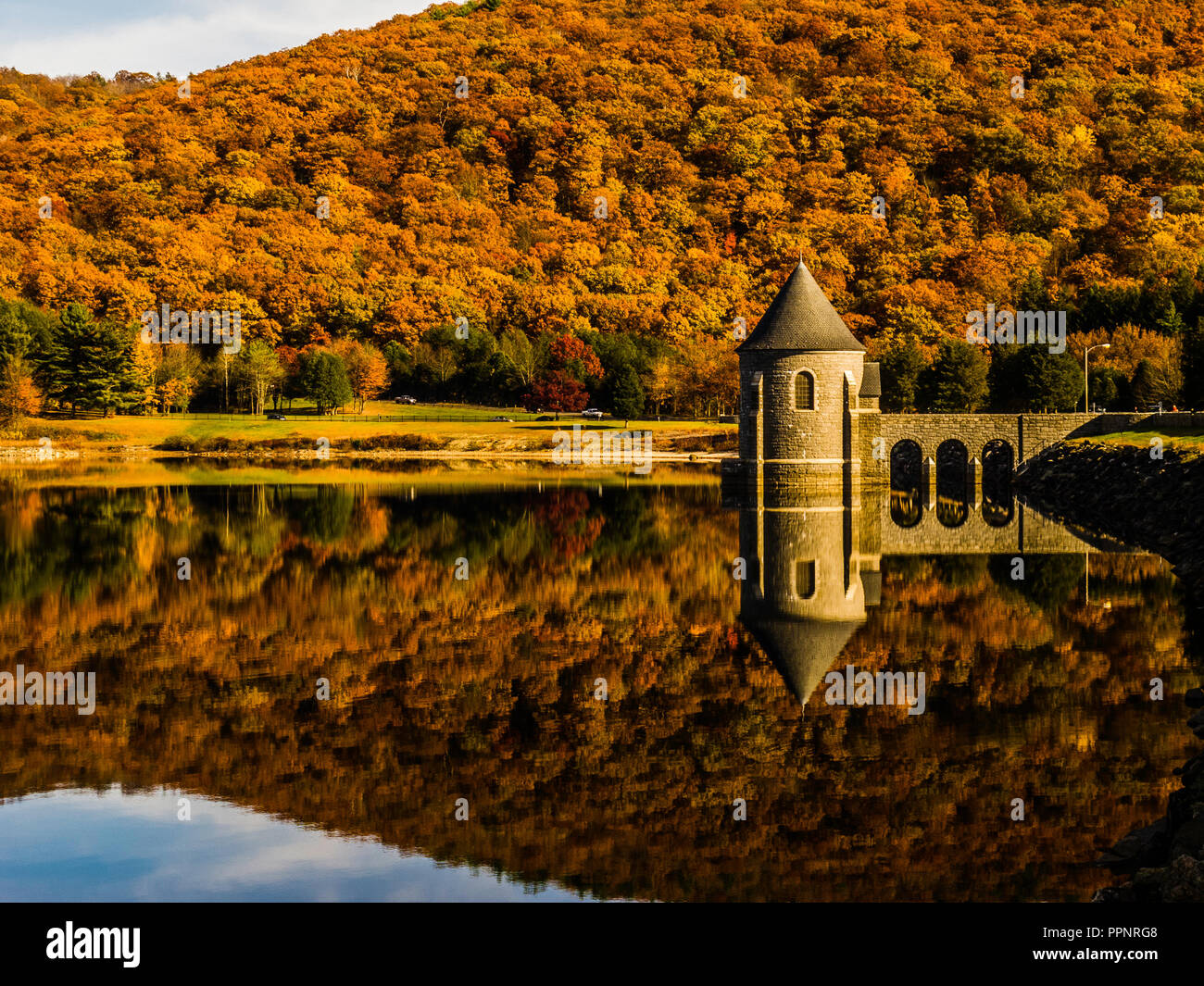 Saville Dam Barkhamsted Reservoir Barkhamsted, Connecticut, USA Stock