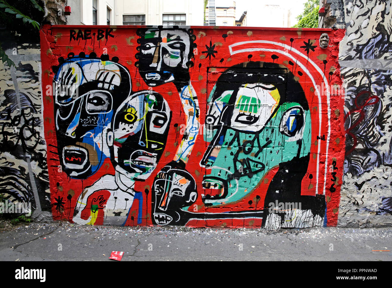 Graffiti, Kino Central, Backyard, Rosenthalerstrasse 39, Berlin, Germany Stock Photo