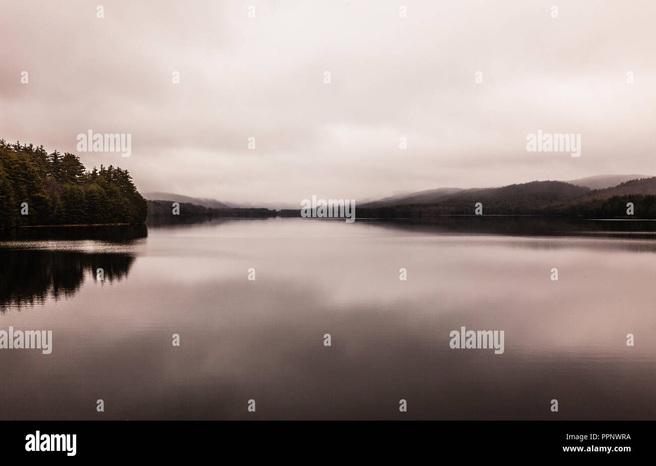 Fog Saville Dam Barkhamsted Reservoir Barkhamsted, Connecticut, USA