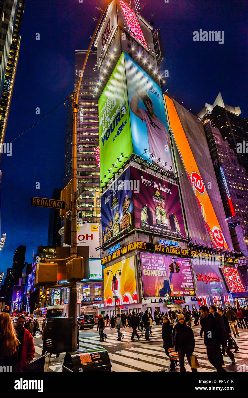 West 42nd Street Times Square Theater District Manhattan New York, New ...