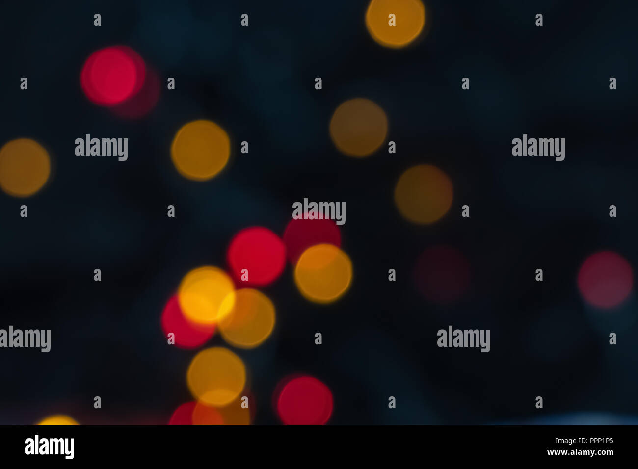 Colorful red and yellow bokeh lights. Abstract Christmas background ...