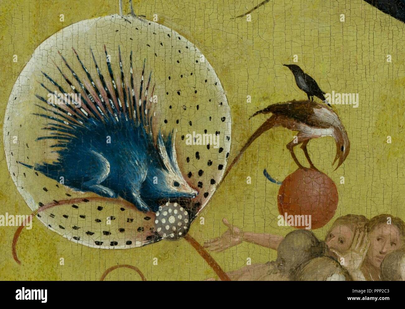 Bosch Hieronymus The Garden Of Earthly Delights Central Panel Detail Porcupine Stock Photo Alamy