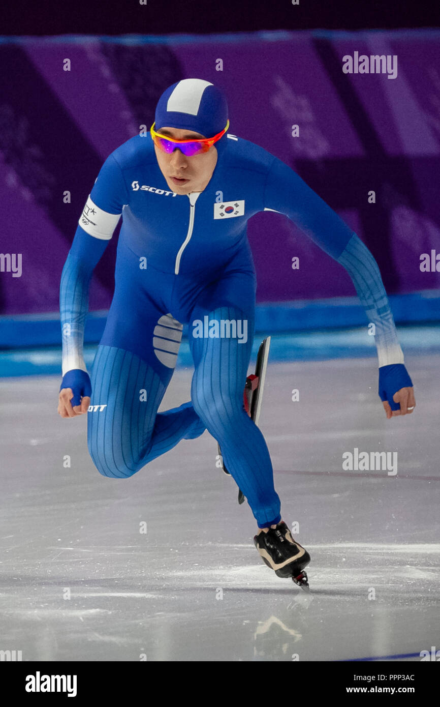 Seung Hoon Lee (KOR) competing in the men's 5000m speed skating at the ...