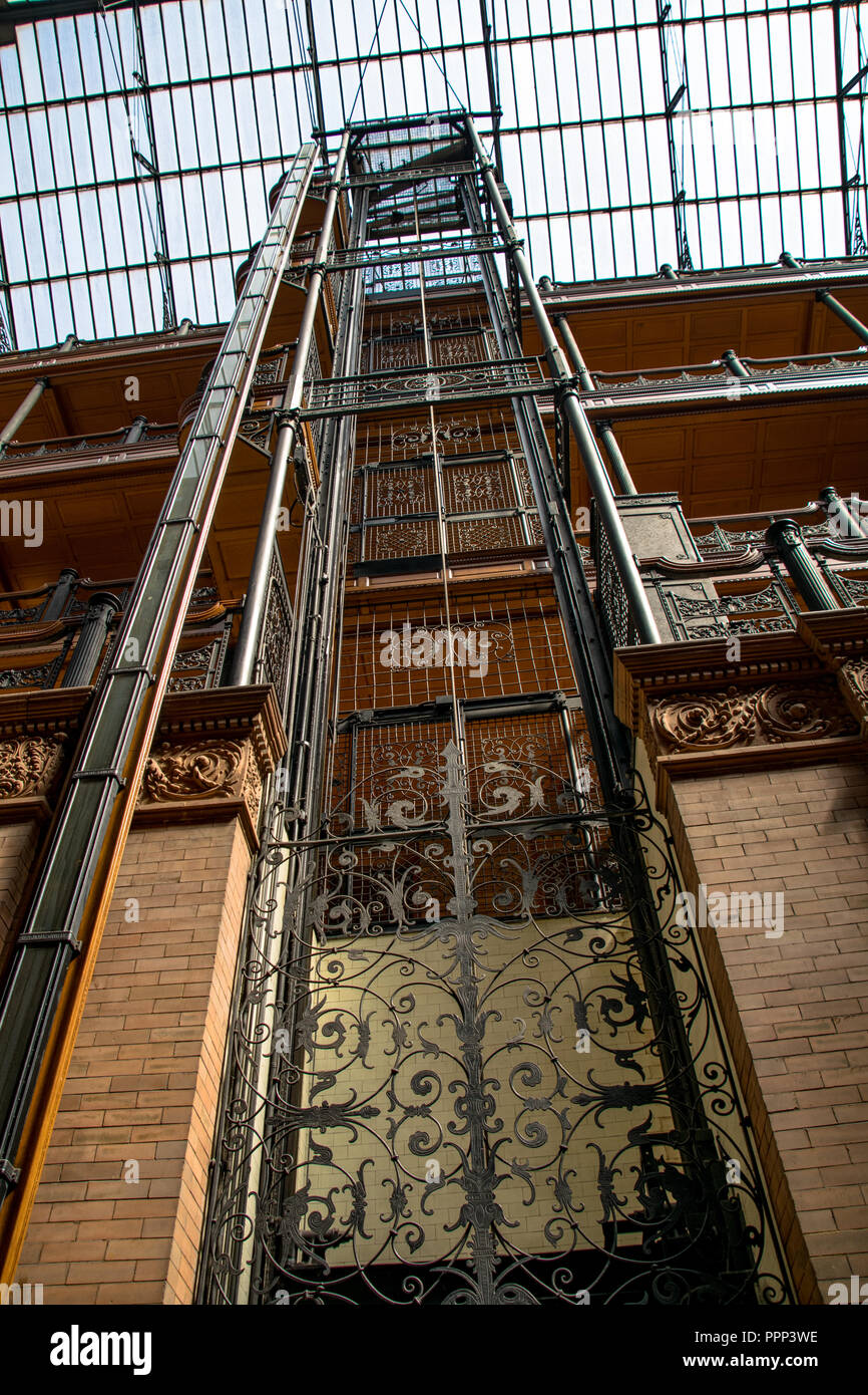 The wrought iron work and Chicago School architecture of the Bradbury