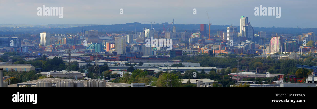 Leeds City Centre Skyline viewed from Rothwell, West Yorkshire Stock Photo