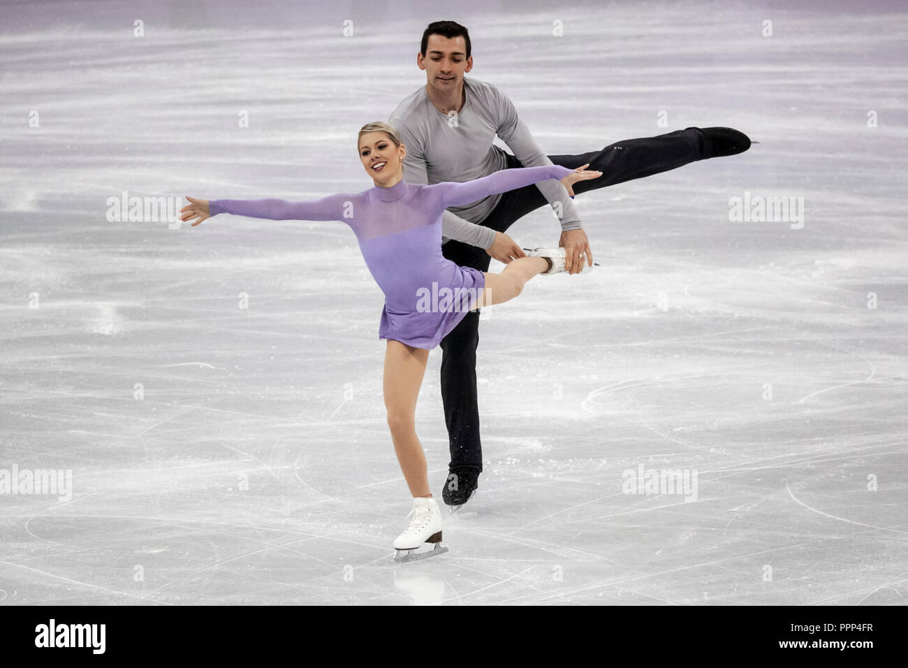 Alexa Scimeca Knierim and Chris Knierim (USA) during the Figure Skating