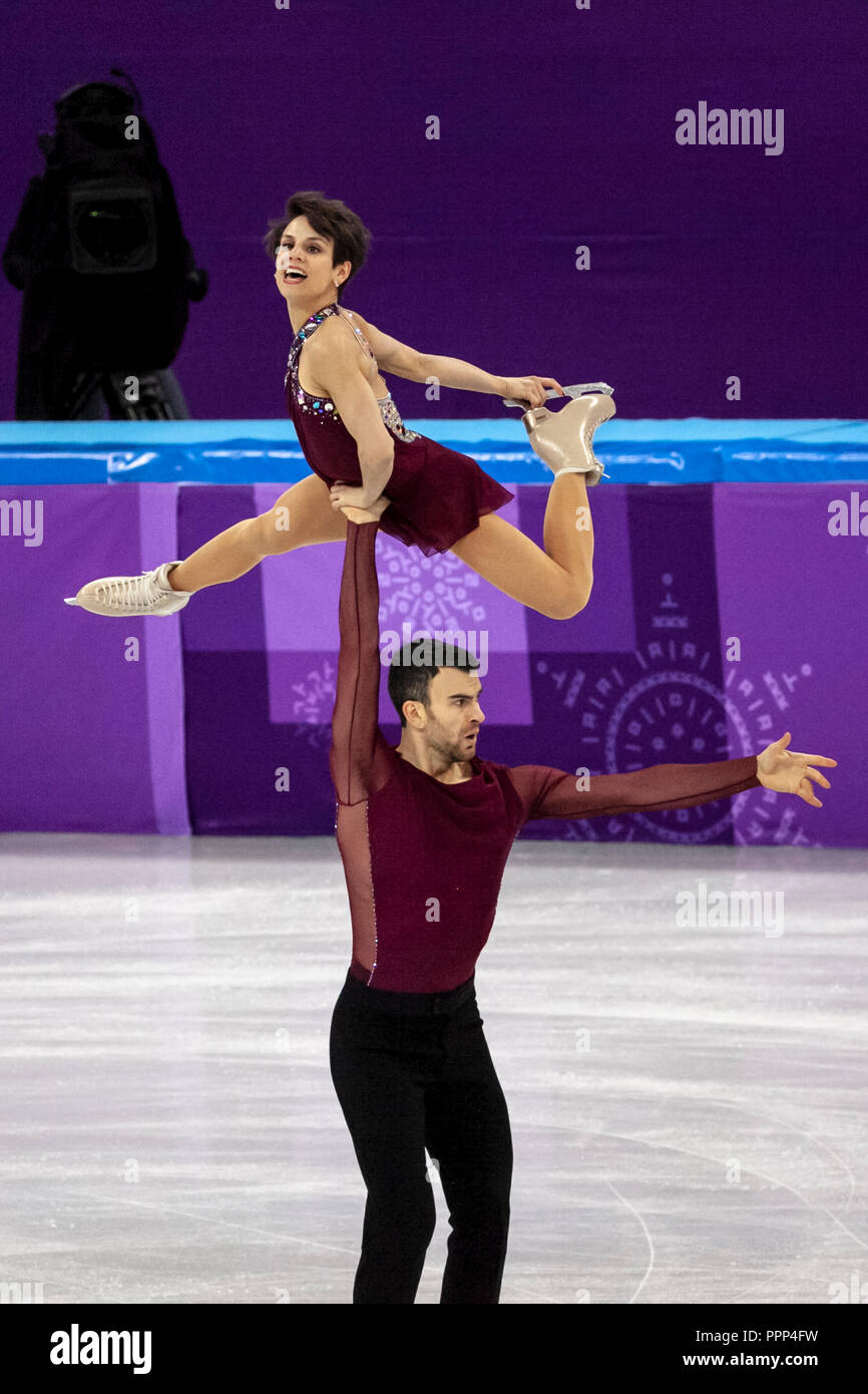 Meagan Duhamel and Eric Radford (CAN) during the Figure Skating Team