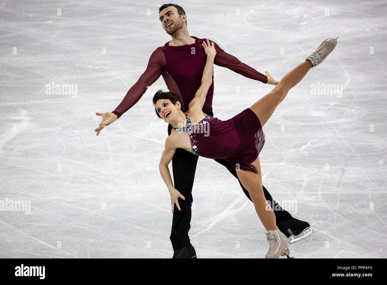 Meagan Duhamel and Eric Radford (CAN) during the Figure Skating Team