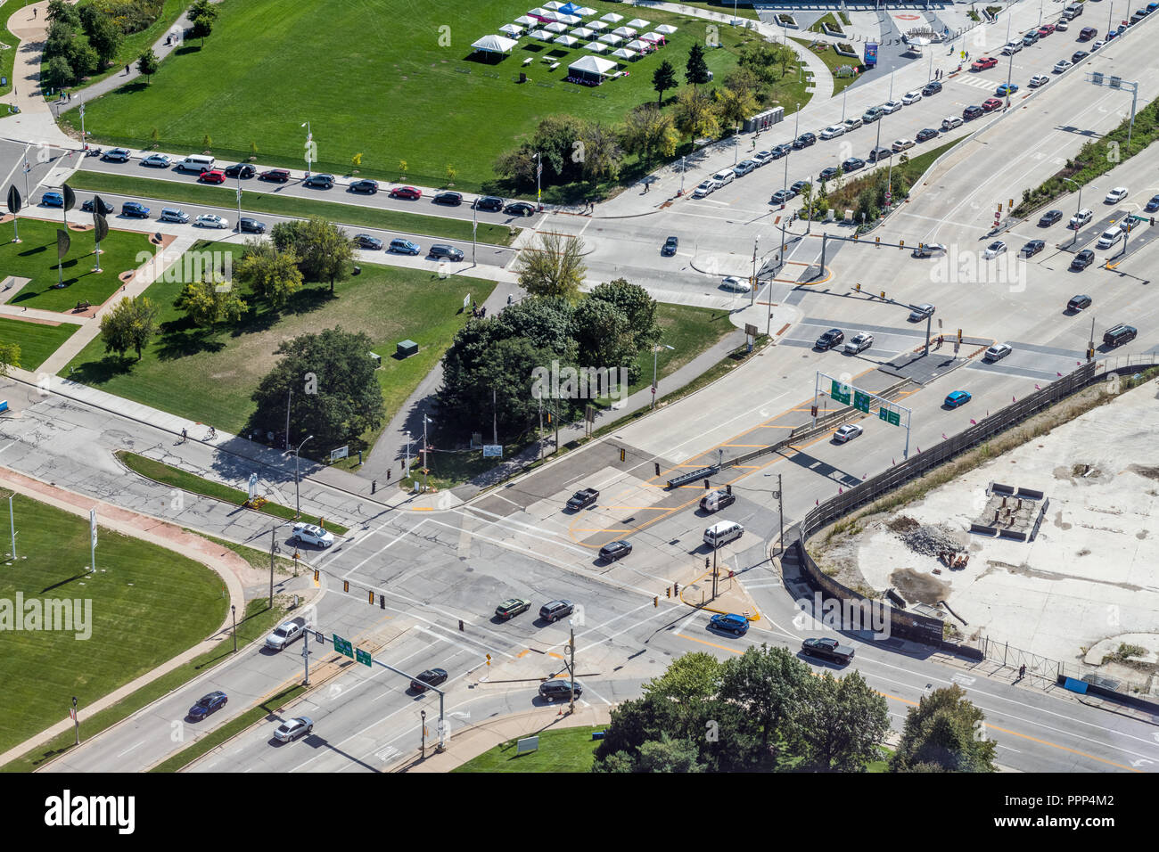Aerial view of Henry Maier Festival Park Stock Photo Alamy