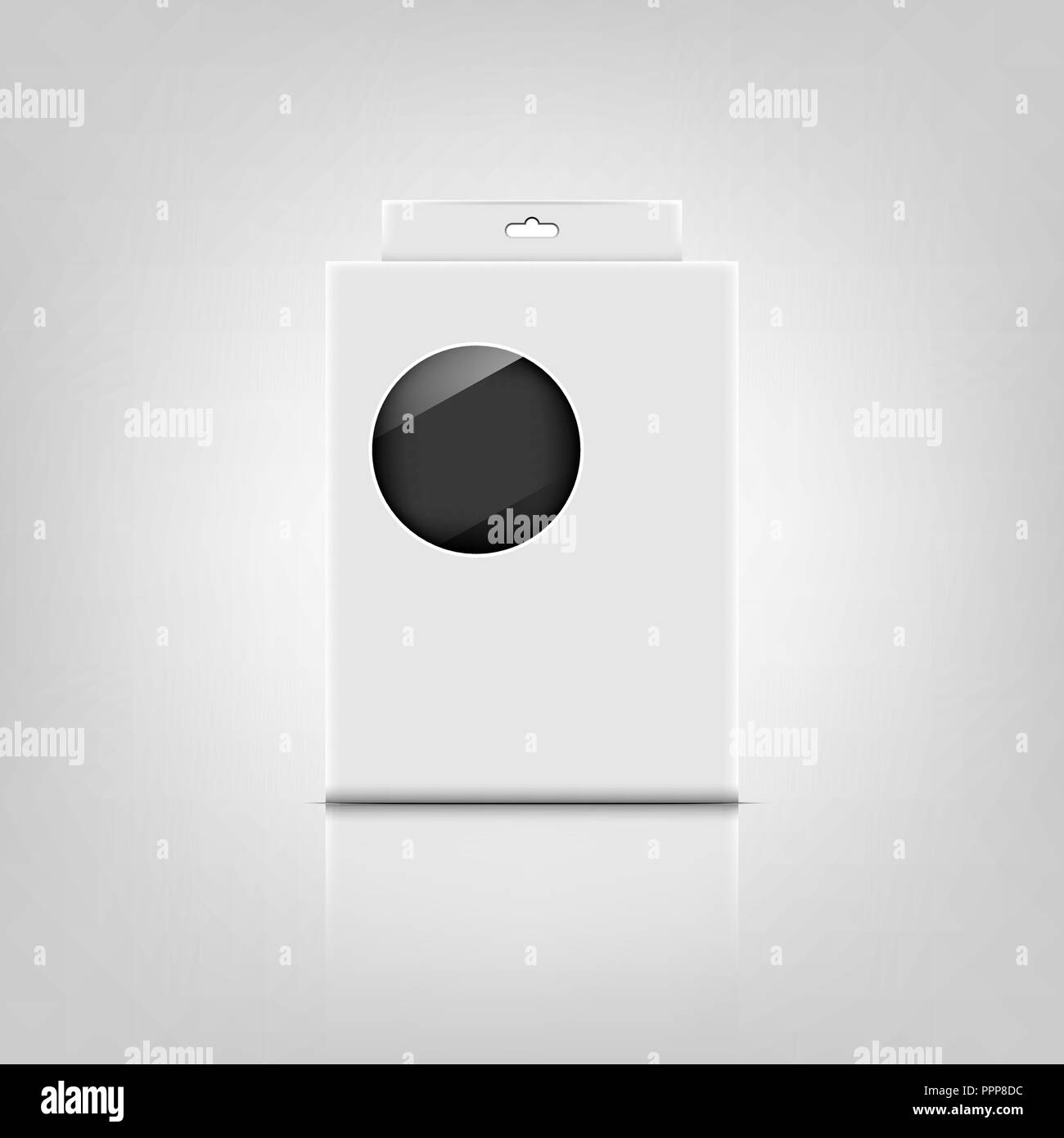 Packaging box with reflect on gray background, stock vector Stock Vector