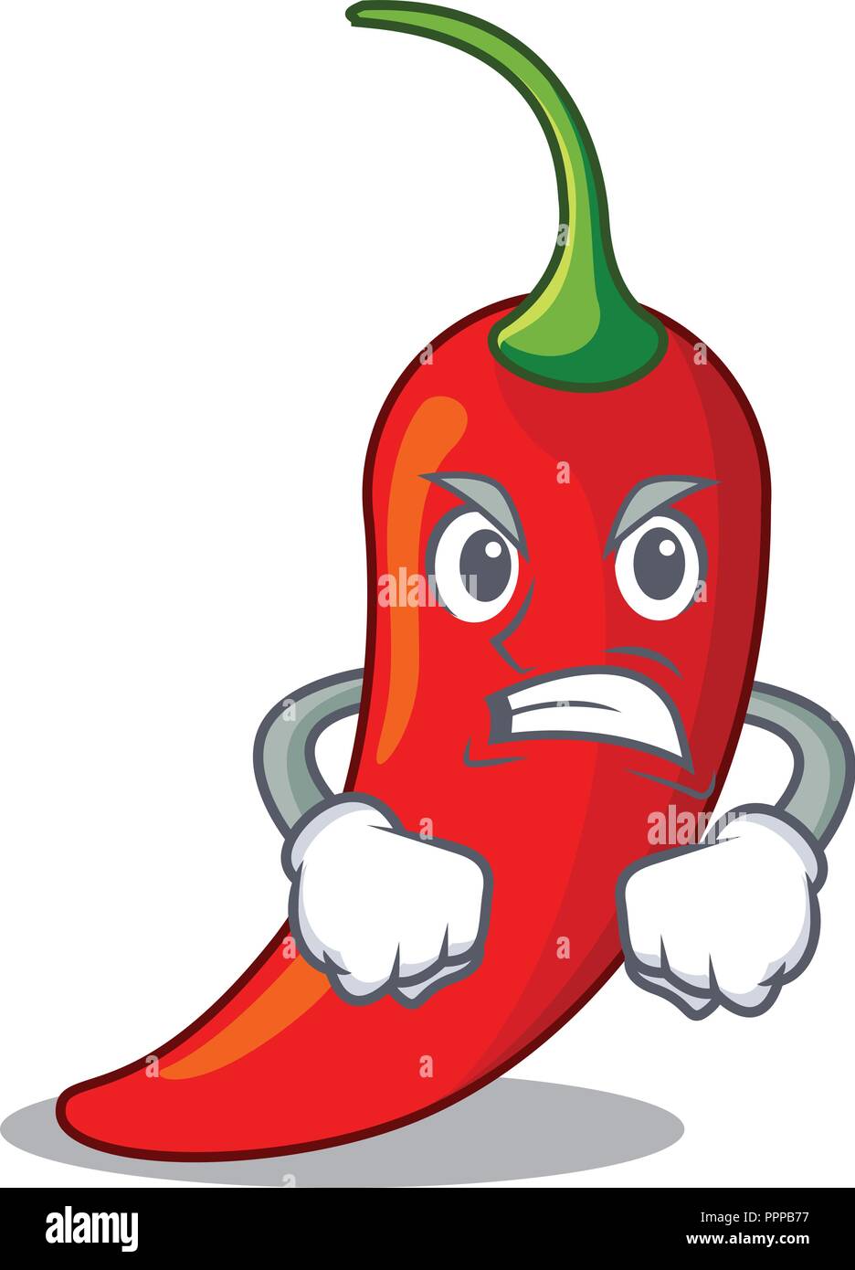 Angry hot chili pepper on cartoon table Stock Vector Image & Art Alamy