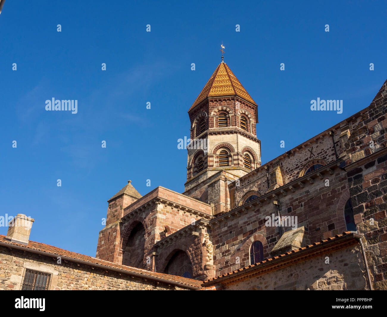 Basilica Saint-Julien de Brioude Stock Photo