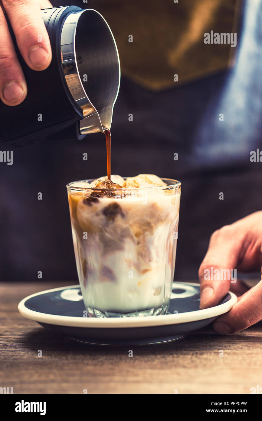Making iced latte pouring hi res stock photography and images Alamy Making iced latte pouring hi res stock photography and images Alamy