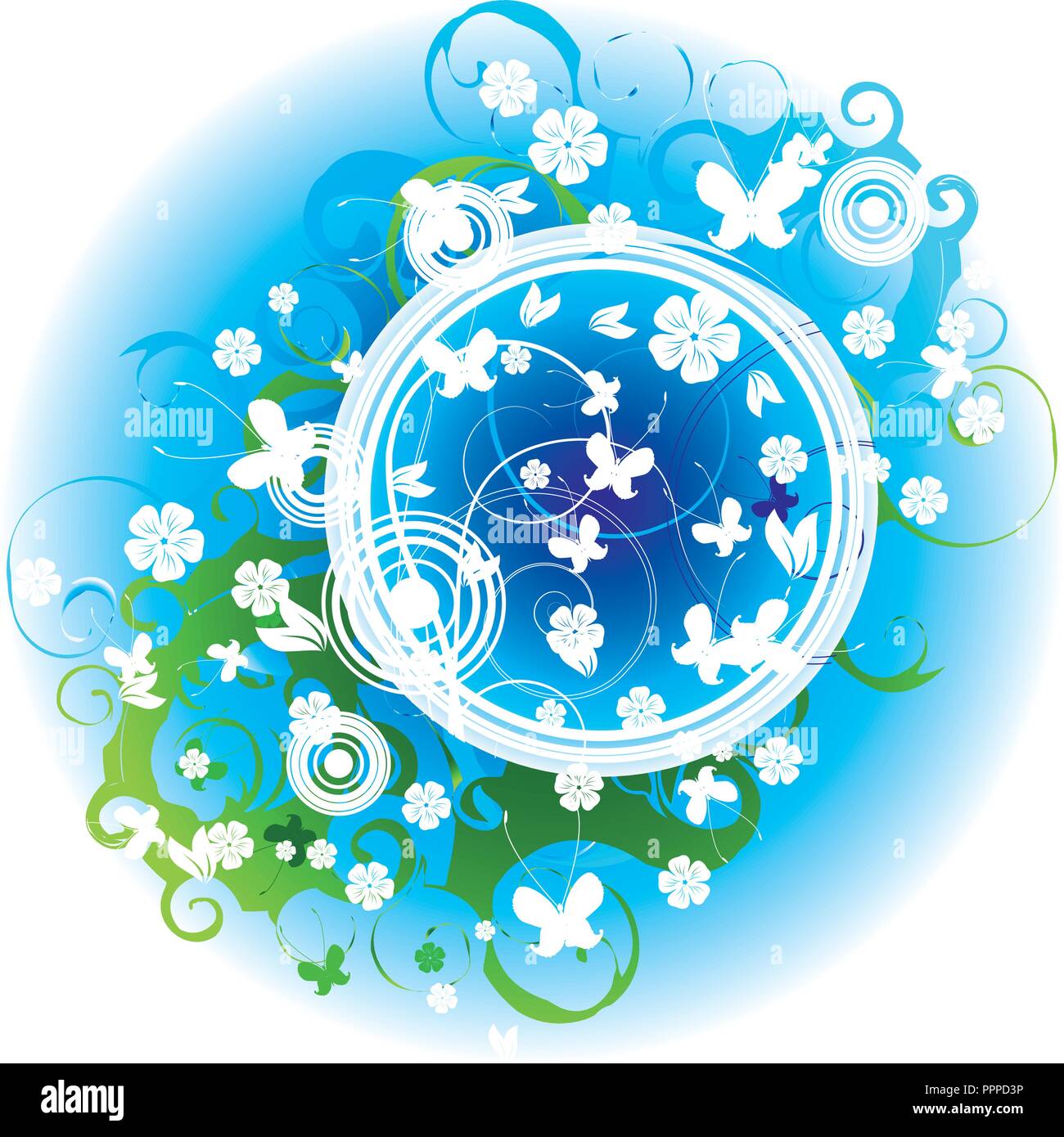 floral background with curl Stock Vector Image & Art - Alamy