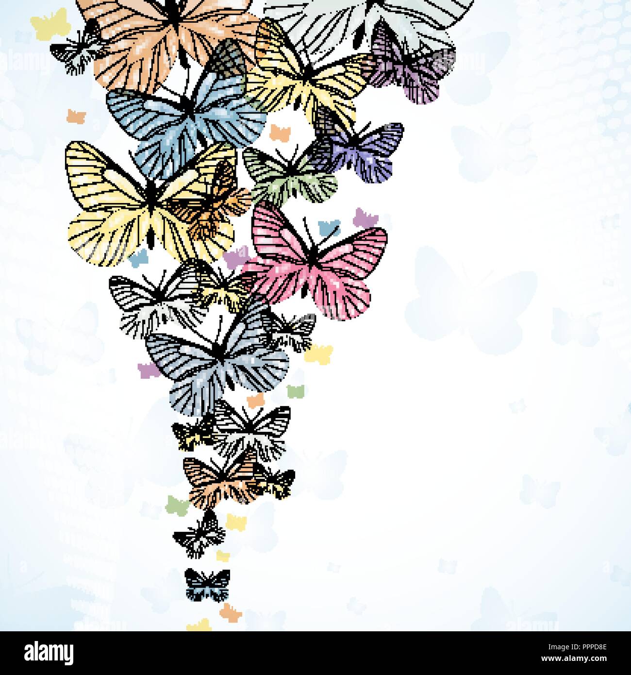Abstarct background with colorfull butterfly. Vector Stock Vector Image ...