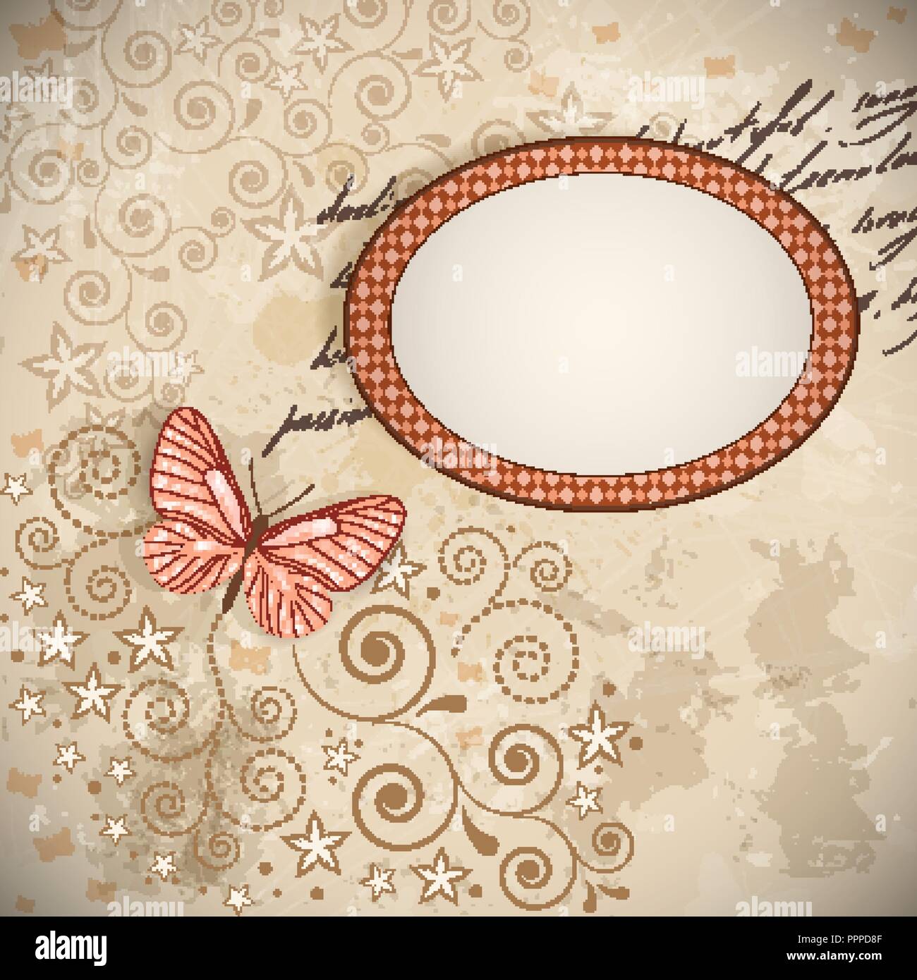 Vector floral background with a butterfly Stock Vector Image & Art - Alamy