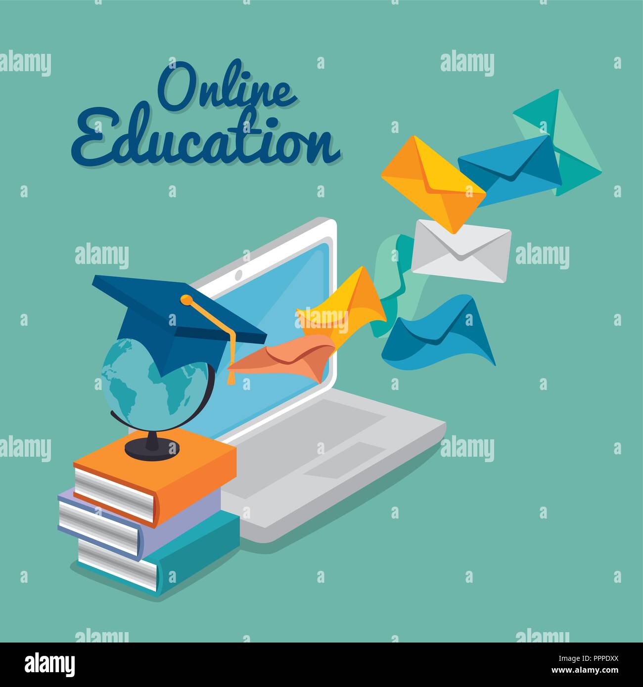 laptop with education online service vector illustration design Stock ...