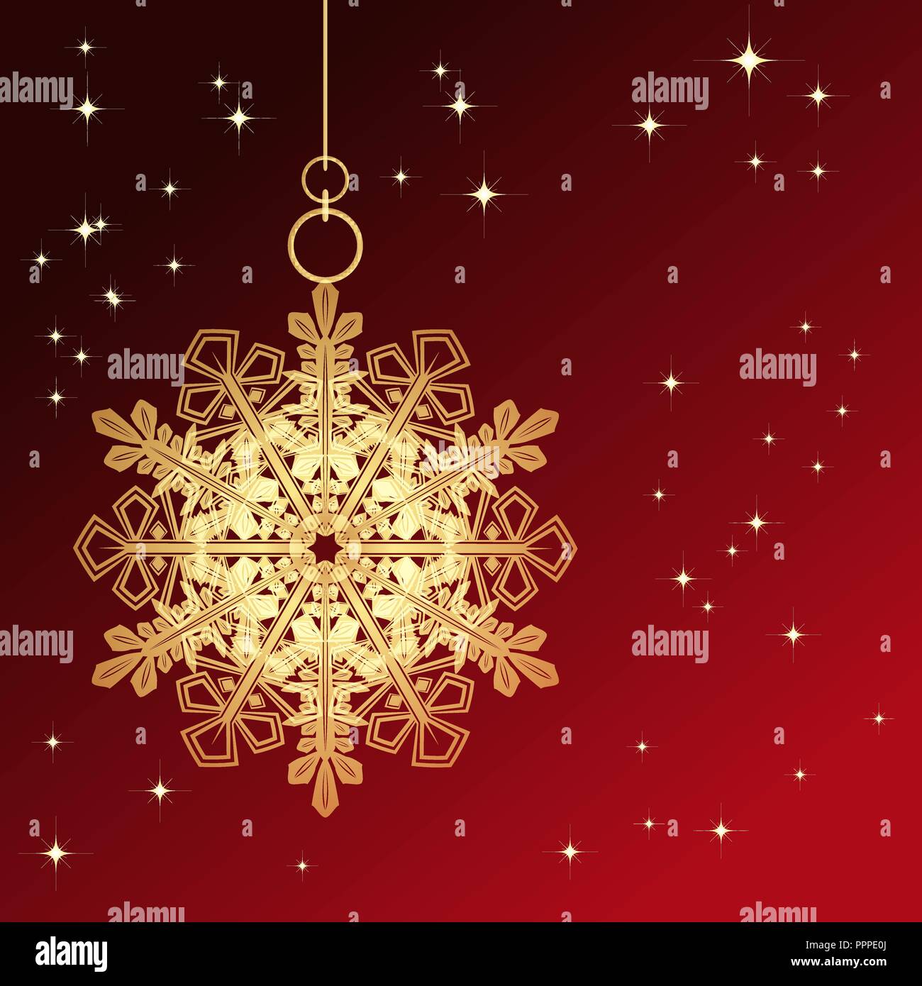 Red card with christmas snowflake, vector illustration Stock Vector ...