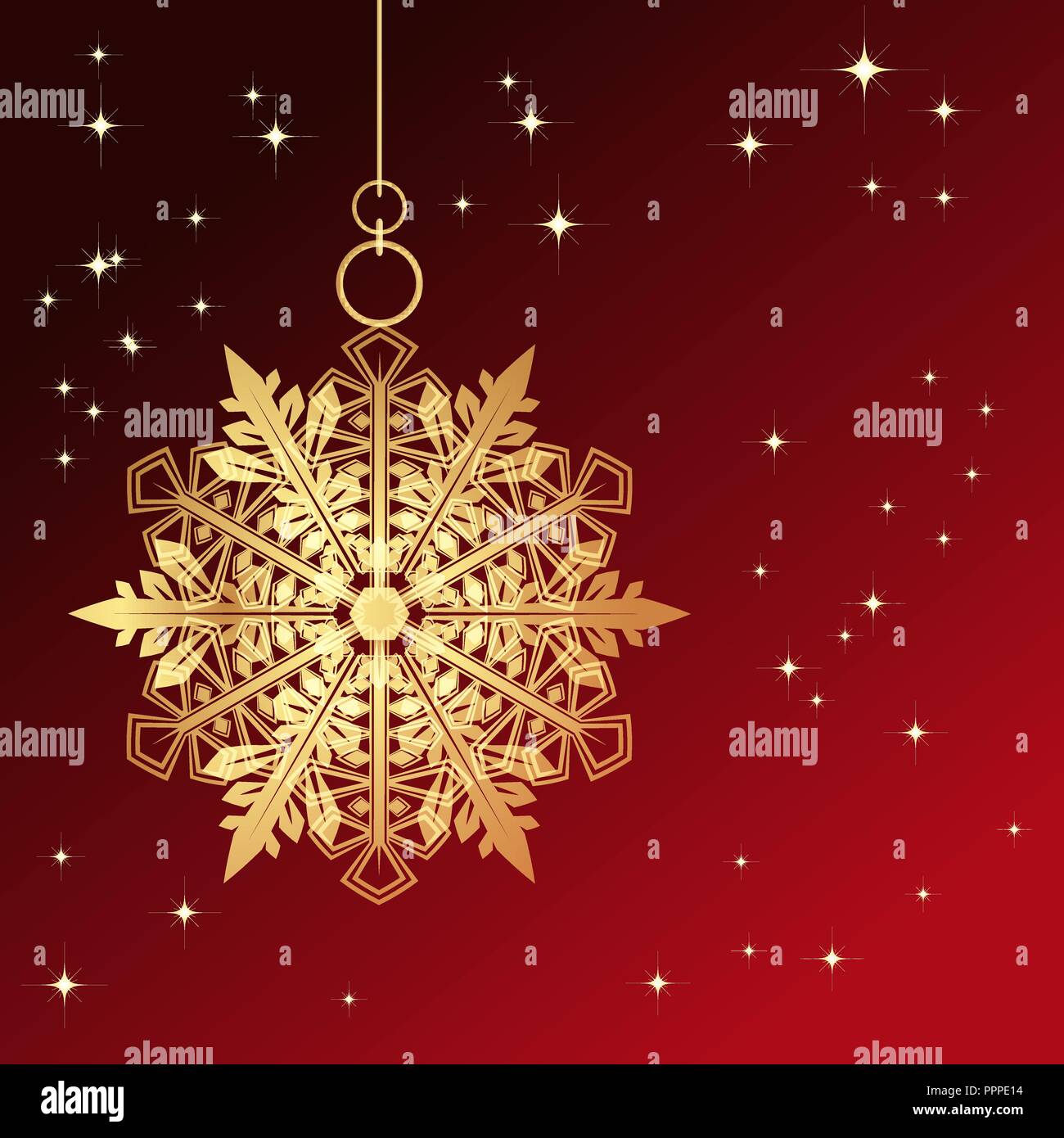 Red card with christmas snowflake, vector illustration Stock Vector ...