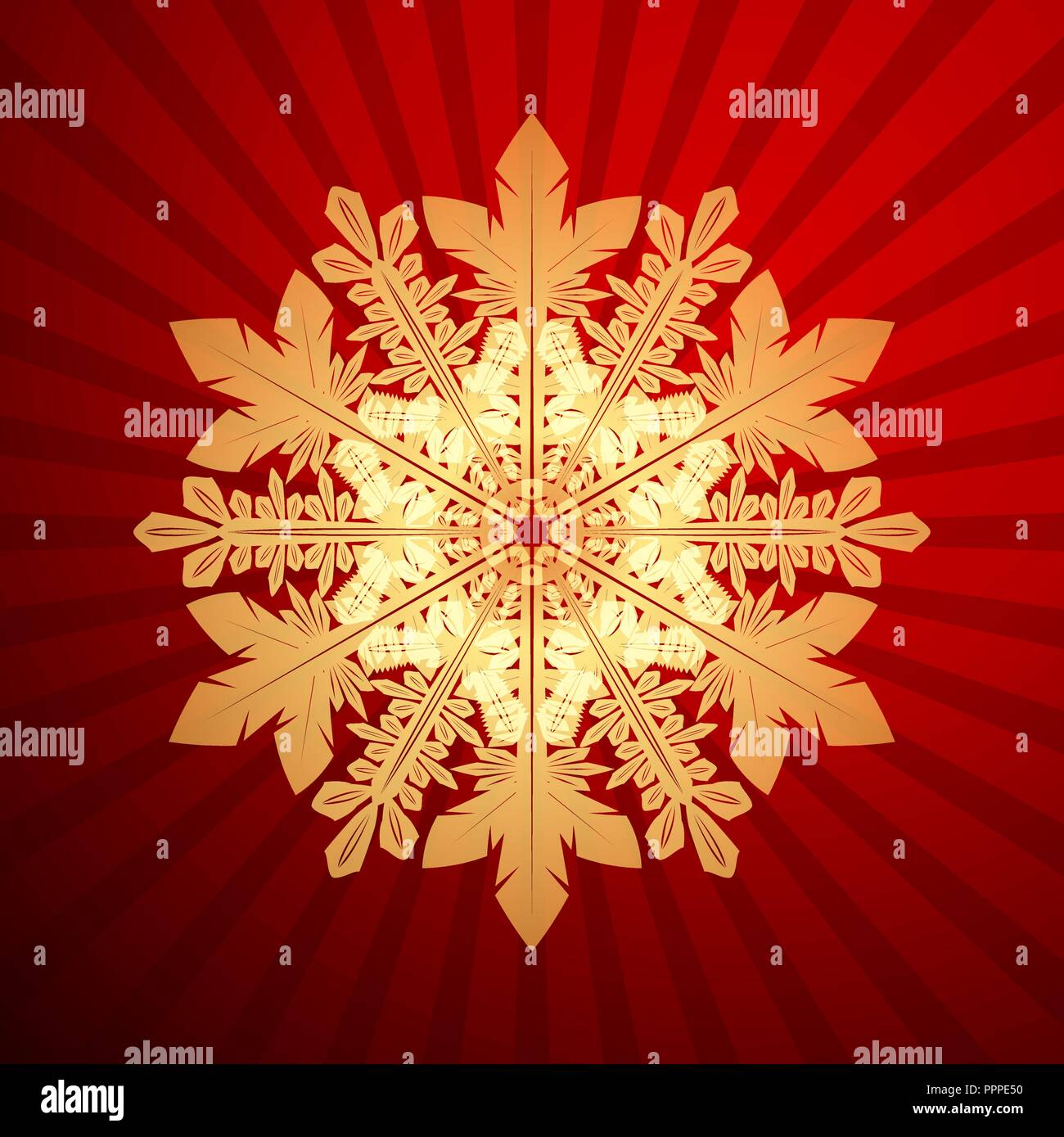 Red Christmas background with christmas snowflake, vector illustration ...